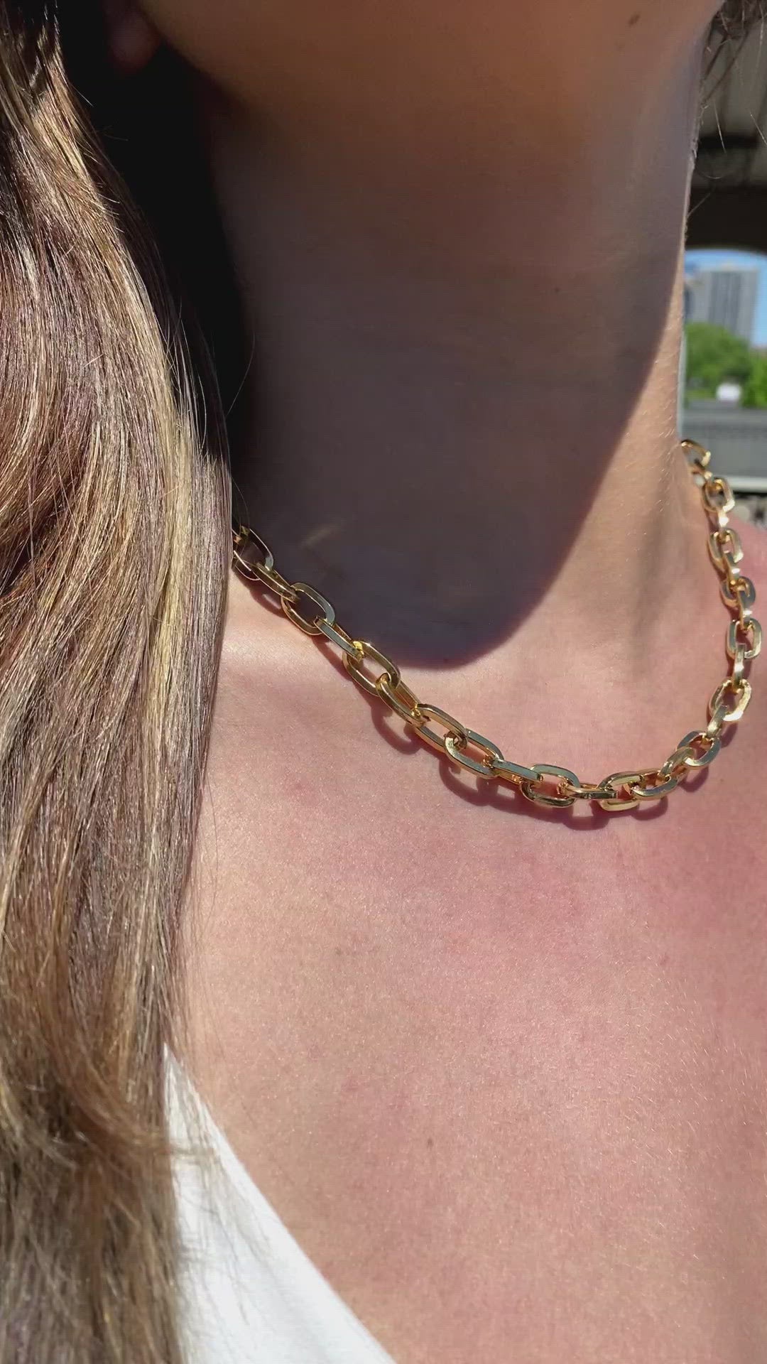 Ares Bold Paperclip Gold Necklace - Camille Jewelry