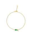 Diamond Emerald Bracelet – 14K Gold pear shaped Jewelry on a white background - Camille Jewelry