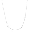 14K White Gold Initial Necklace on a white background– Custom Letter & Diamond Accent Necklace - Camille Jewelry