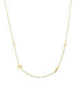 14K yellow gold initial necklace on a white background – Custom Letter & Diamond Accent Necklace - Camille Jewelry