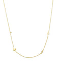 14K yellow gold initial necklace on a white background – Custom Letter & Diamond Accent Necklace - Camille Jewelry