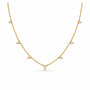 diamond station necklace in 14k yellow gold on white background - Camille Jewelry