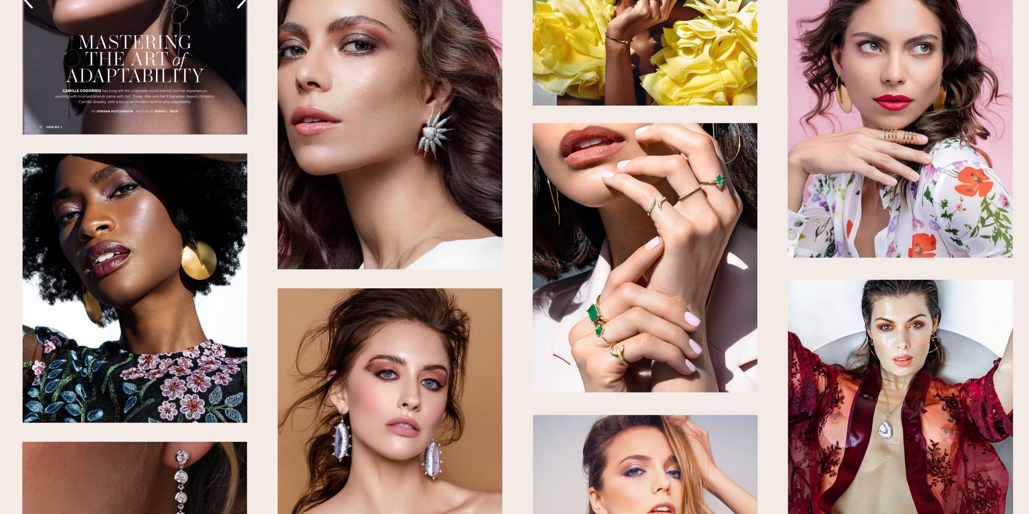 Camille Jewelry featured in numerous high profile publications. 