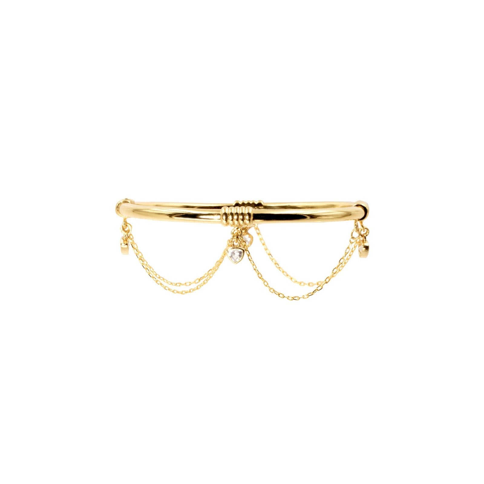 Close up of Thyra Gold Charm Swag Bracelet in Gold