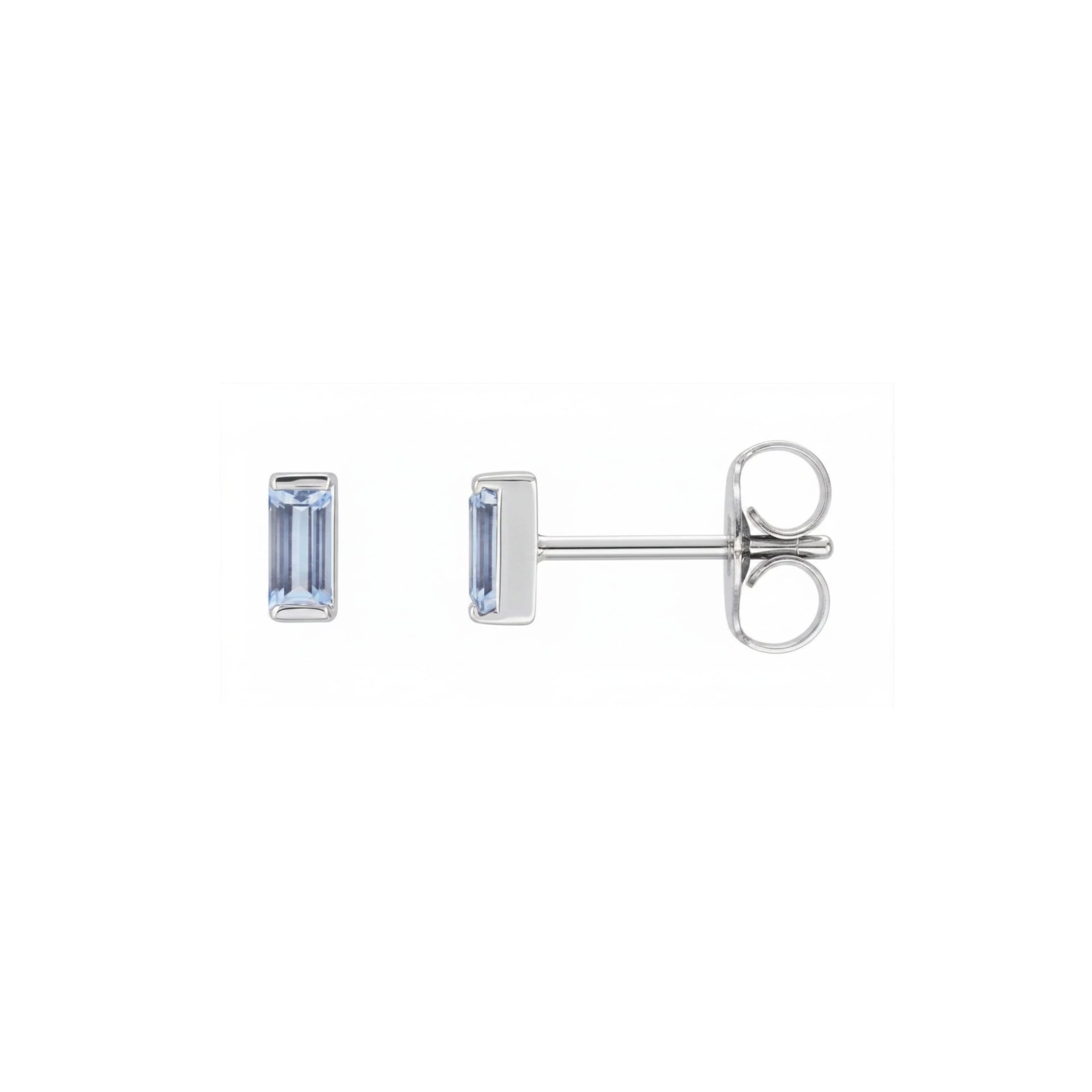 Tiny Stud Earrings in Natural Gemstone and 14K Gold