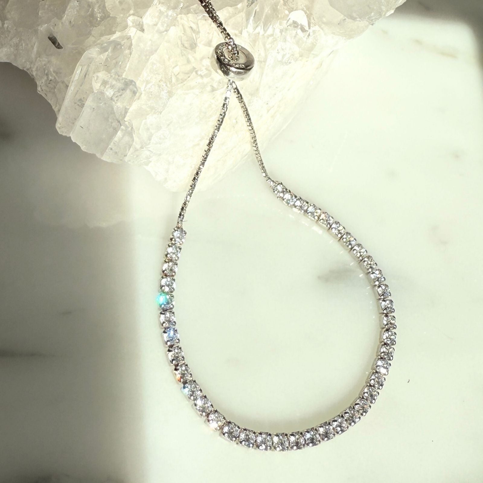 Adjustable Sterling Silver Tennis Bracelet - Camille Jewelry