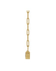 Asscher Cut Moissanite Pendant Necklace in 14K yellow Gold side view on a white background- Camille Jewelry