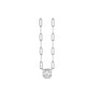 Asscher Cut Moissanite Pendant Necklace in 14K white Gold on a white background- Camille Jewelry