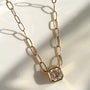 Asscher Cut Moissanite Pendant Necklace in 14K Yellow Gold on a white background- Camille Jewelry