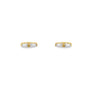 14K yellow gold tapered baguette diamond Bar Stud Earrings on a white background- Camille Jewelry