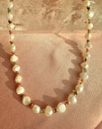 Beaded Pearl Necklace with Gold Filled Beads and Rainbow Rondelles - Camille Jewelry