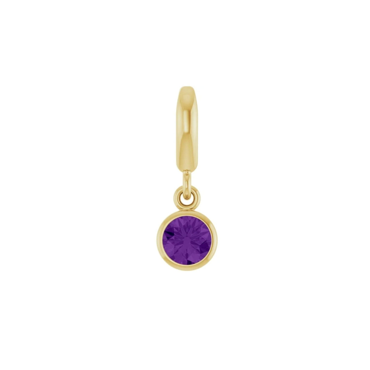 Birthstone Charm in 14K Gold, Bezel Set - Camille Jewelry