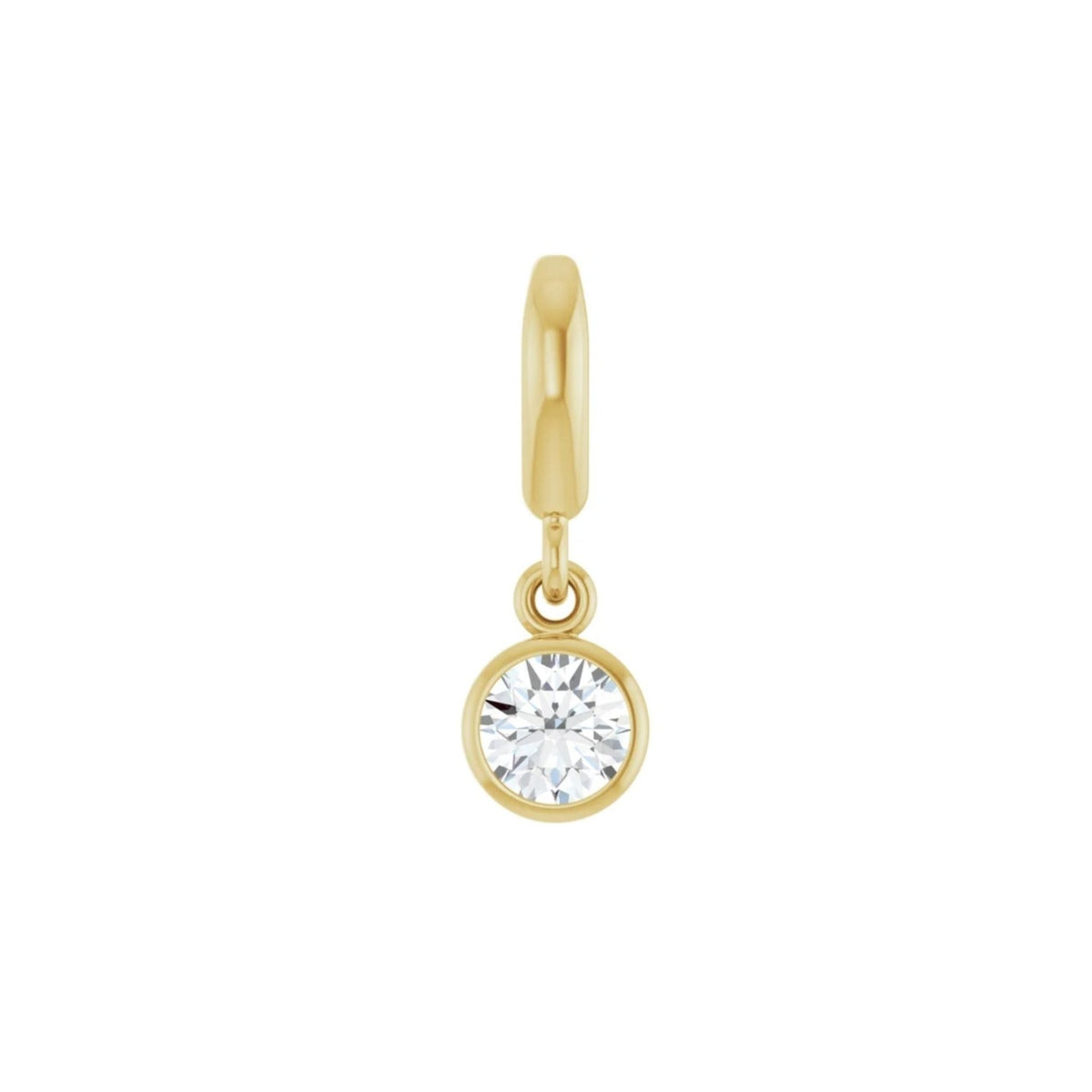 Birthstone Charm in 14K Gold, Bezel Set - Camille Jewelry