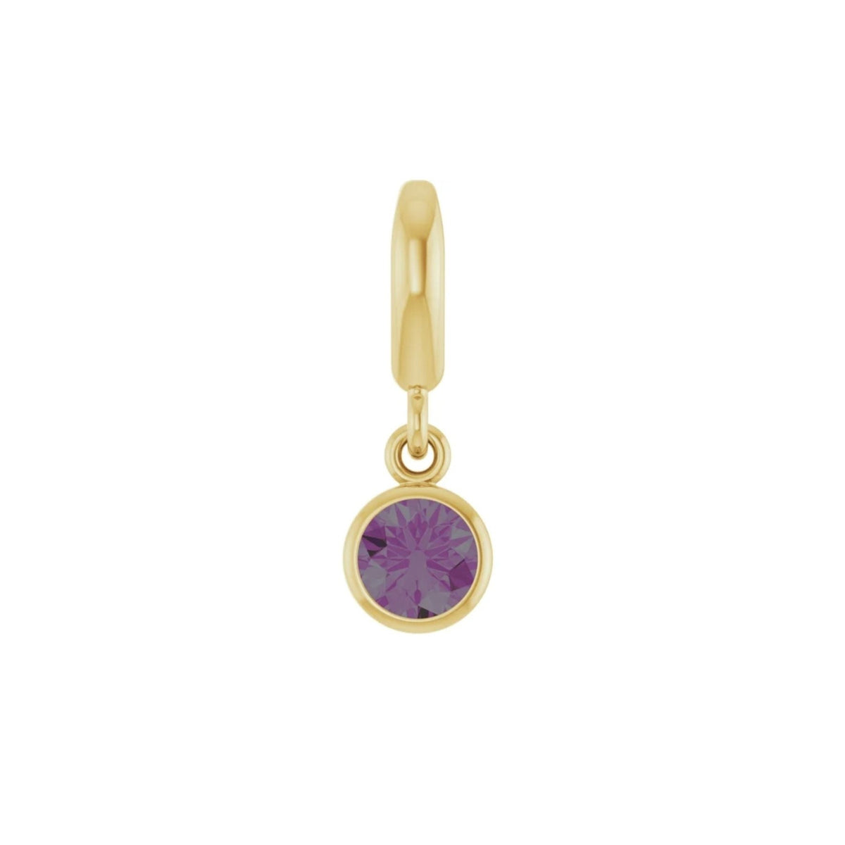 Birthstone Charm in 14K Gold, Bezel Set - Camille Jewelry