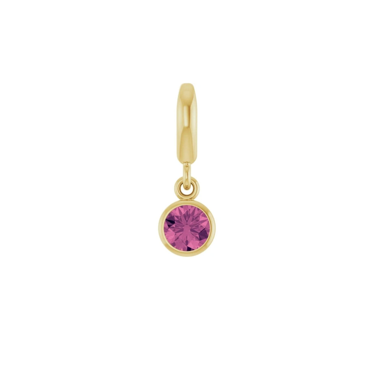 Birthstone Charm in 14K Gold, Bezel Set - Camille Jewelry