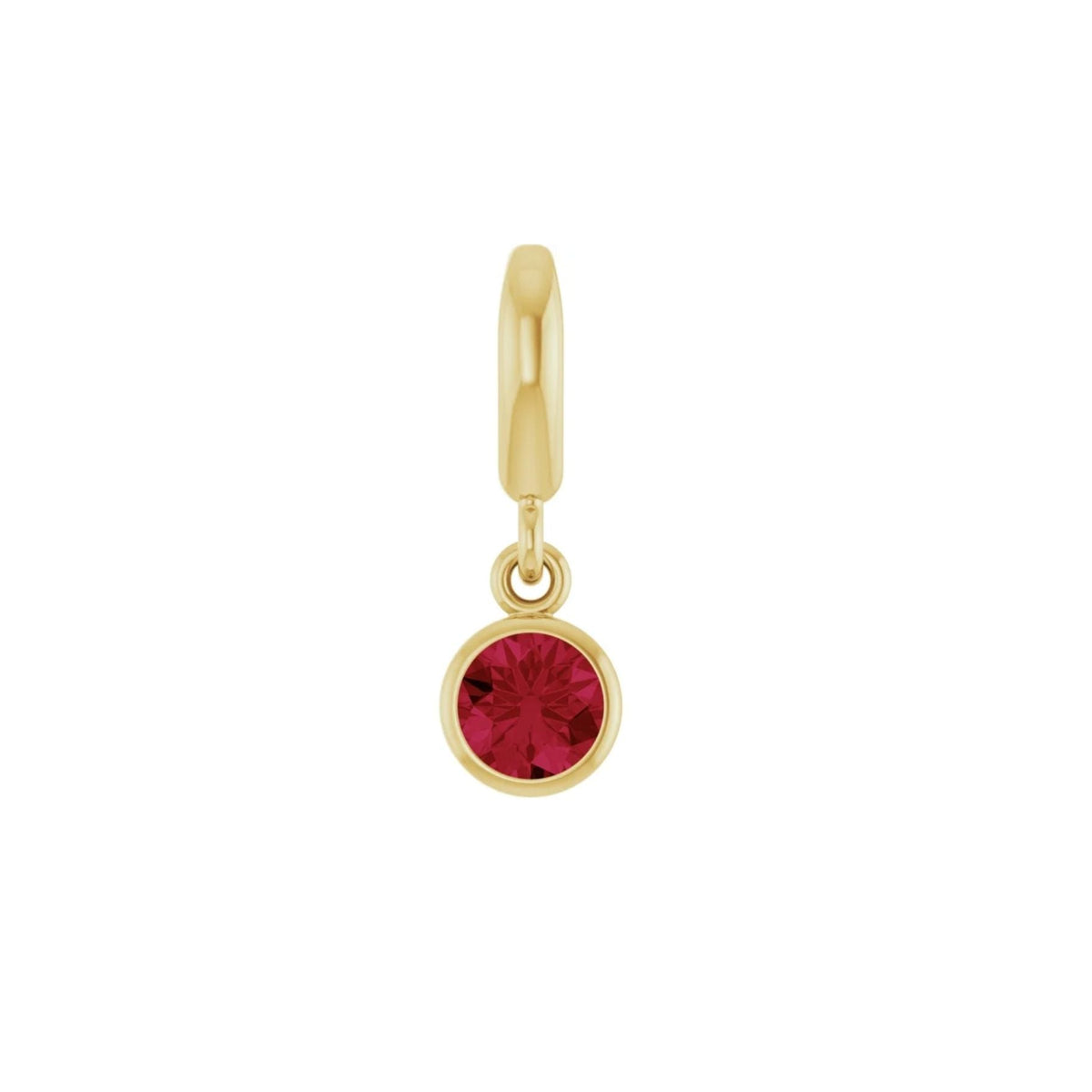 Birthstone Charm in 14K Gold, Bezel Set - Camille Jewelry