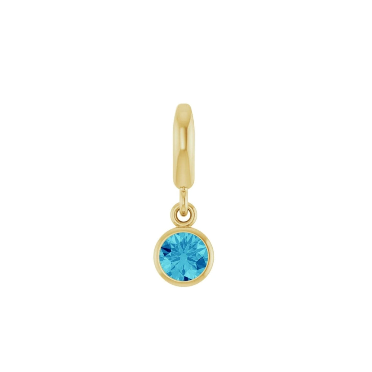 Birthstone Charm in 14K Gold, Bezel Set - Camille Jewelry