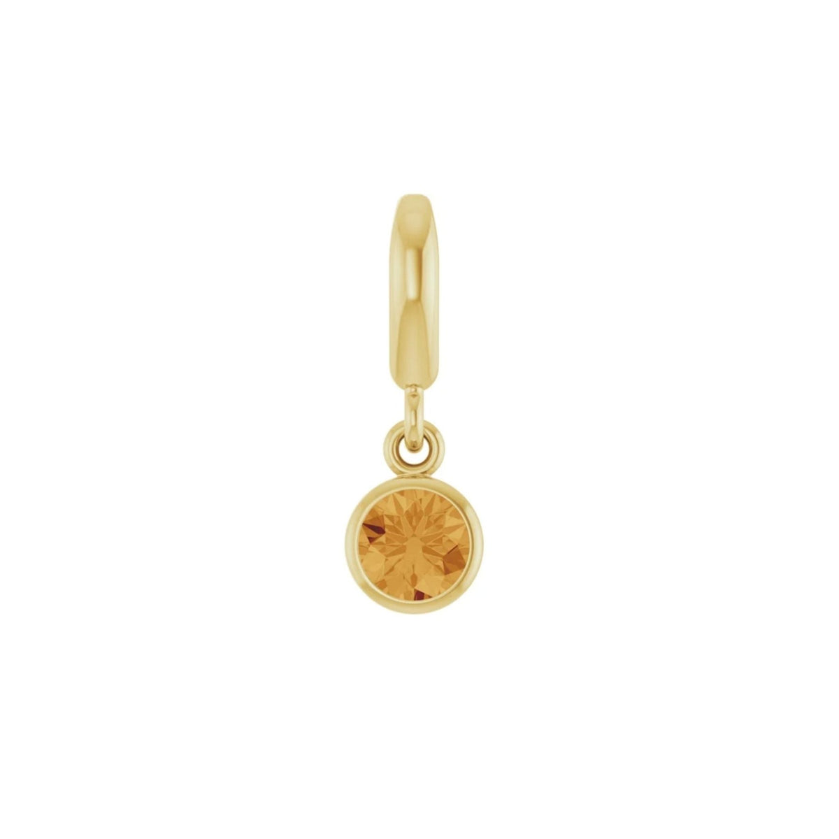Birthstone Charm in 14K Gold, Bezel Set - Camille Jewelry