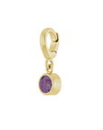 Birthstone Charm in 14K Gold, Bezel Set - Camille Jewelry