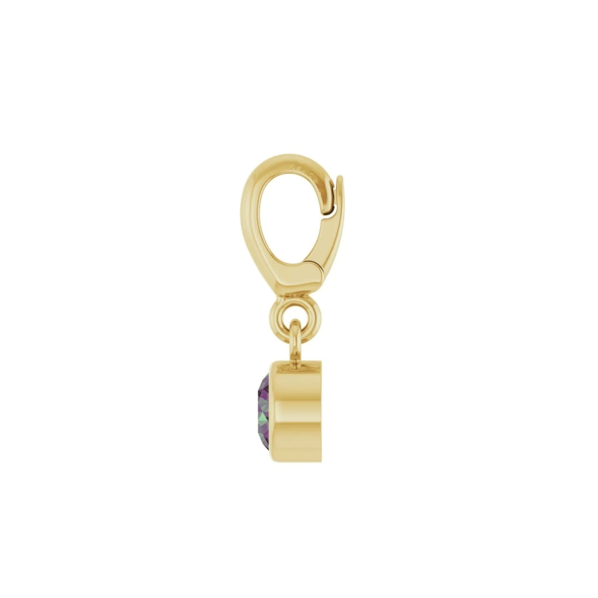Birthstone Charm in 14K Gold, Bezel Set - Camille Jewelry
