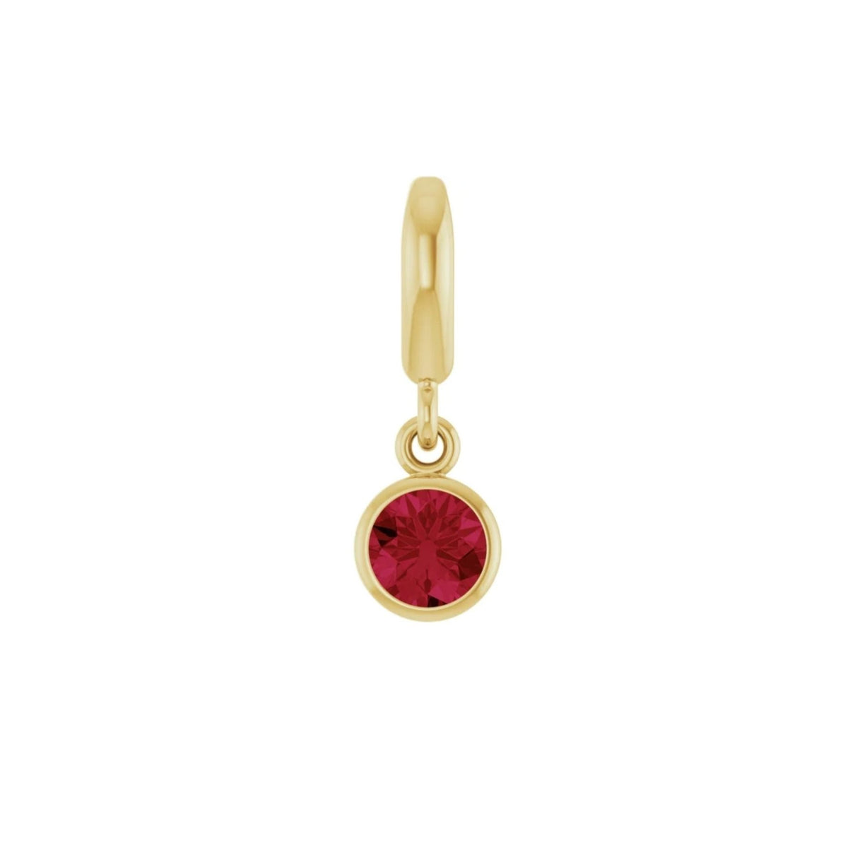 Birthstone Charm in 14K Gold, Bezel Set - Camille Jewelry