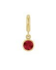 Birthstone Charm in 14K Gold, Bezel Set - Camille Jewelry