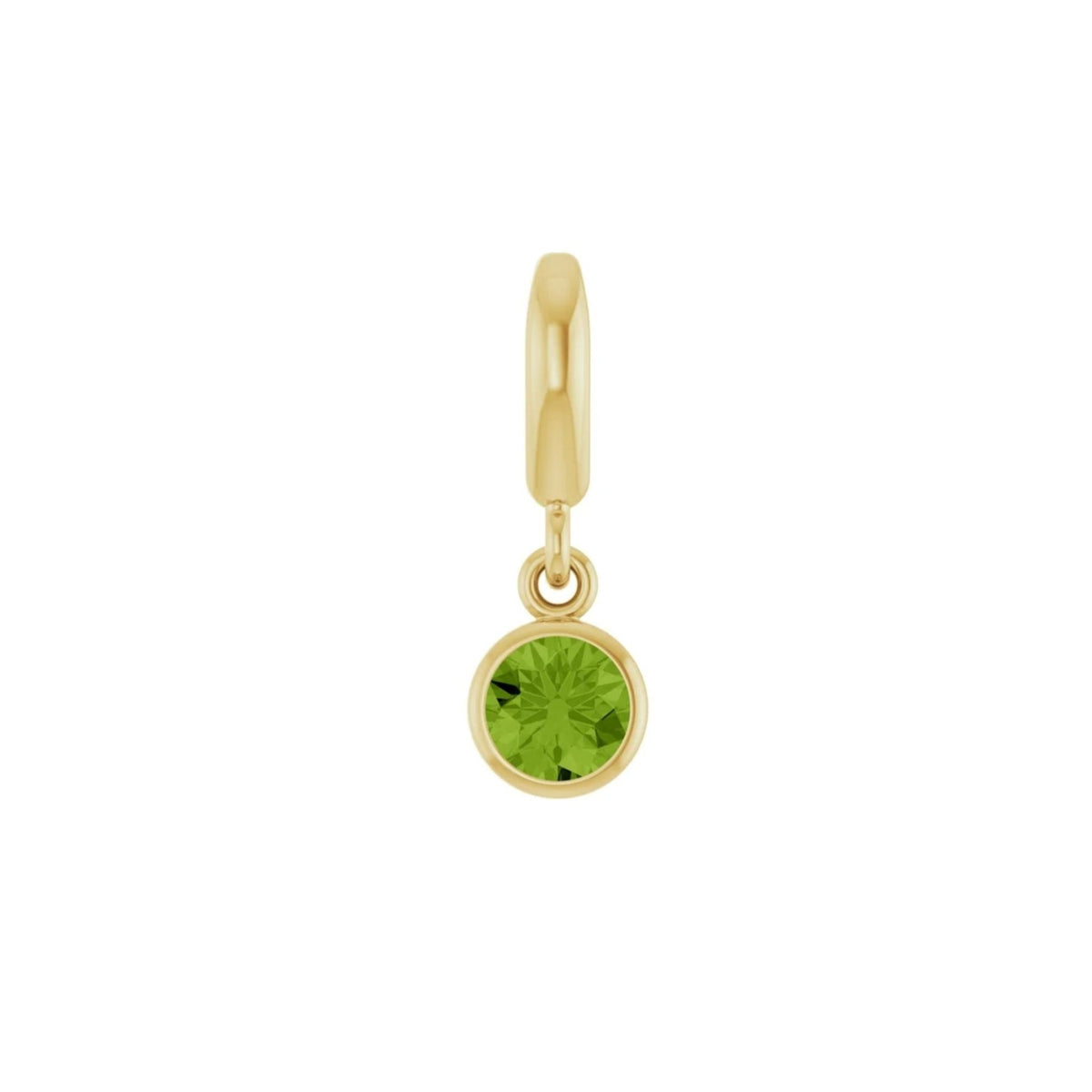 Birthstone Charm in 14K Gold, Bezel Set - Camille Jewelry