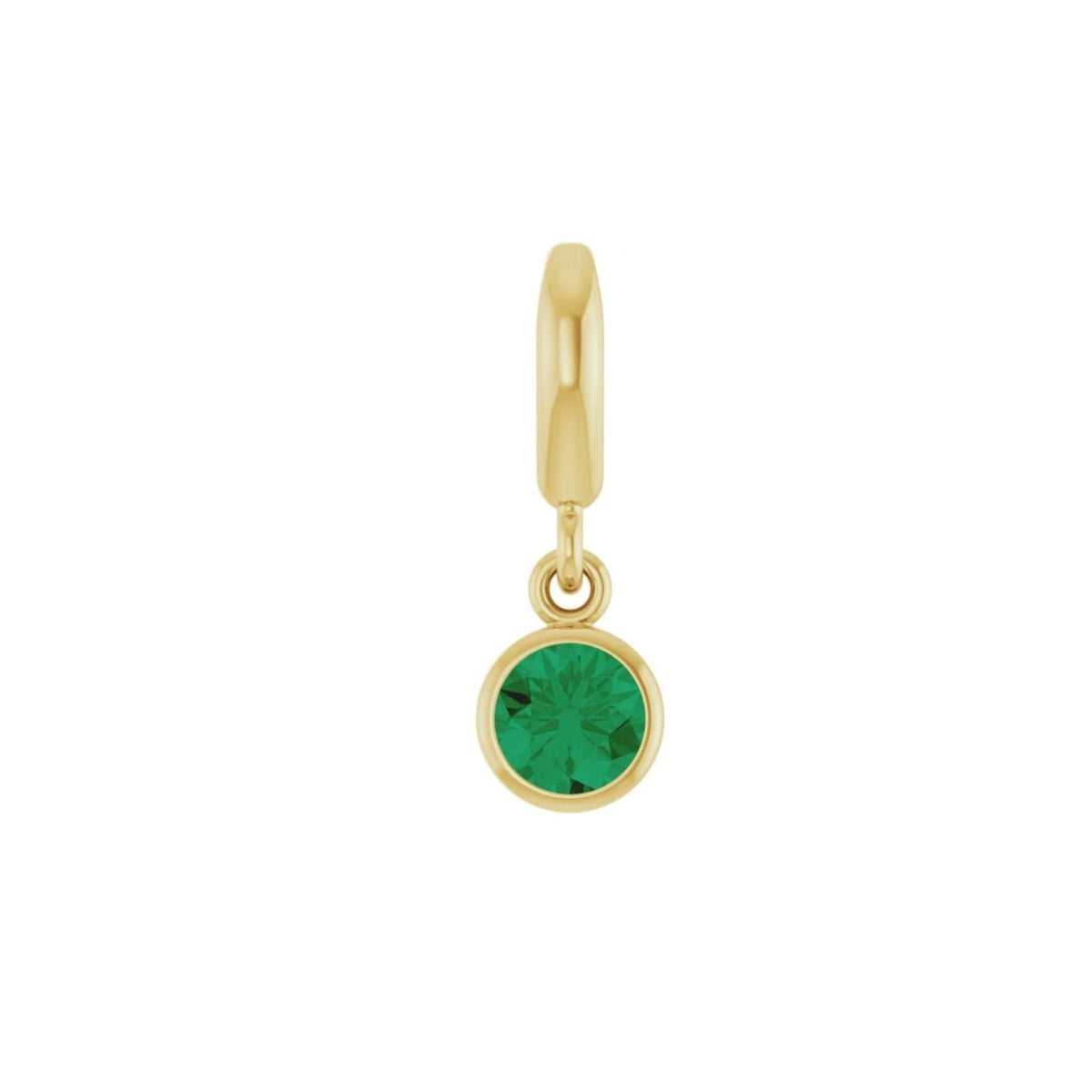 Birthstone Charm in 14K Gold, Bezel Set - Camille Jewelry