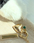 Circle Charm Holder Necklace in Solid 14K Gold - Camille Jewelry