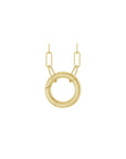 Circle Charm Holder Necklace in Solid 14K Gold - Camille Jewelry