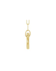 Circle Charm Holder Necklace in Solid 14K Gold - Camille Jewelry
