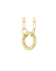Circle Charm Holder Necklace in Solid 14K Gold - Camille Jewelry