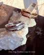 Insert Ring Convertible Pavé Gold and silver Plated Band on a quartz display - Camille Jewelry