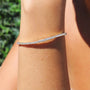 Model wearing Classic Prong Silver Tennis Bracelet - Camille Jewelry