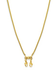Gold plated Convertible Snake Chain Necklace For Eyewear on white background - Camille Jewelry
