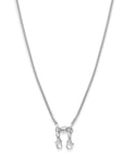 Silver plated Convertible Snake Chain Necklace For Eyewear oon white background - Camille Jewelry