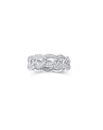 Sterling Silver Curb Chain Pavé Ring on a white background– Semi-Fine Statement Jewelry - Camille Jewelry