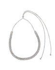 Sterling Silver Pave Curb Link Chain Necklace on a white background –Camille Jewelry