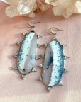 Dendritic Opal Earrings | Starburst Statement Gemstone Jewelr - Camille Jewelry