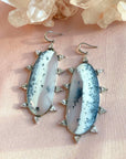 Dendritic Opal Earrings | Starburst Statement Gemstone Jewelr - Camille Jewelry