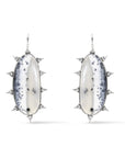 Dendritic Opal Starburst Earrings In Sterling silver on white background - Camille Jewelry