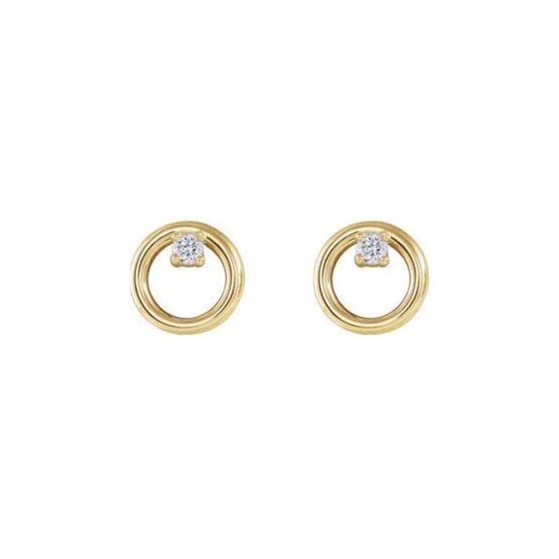 Diamond Accent Circle Stud Earrings - Camille Jewelry