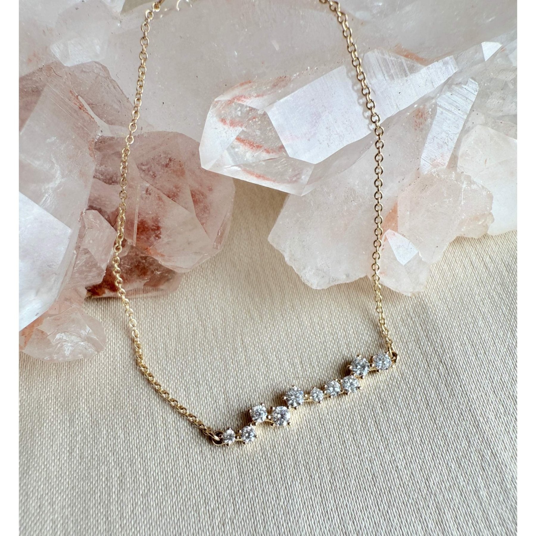 Diamond Bar Bracelet – 14K Yellow Gold, 1/3 CTW Constellation Design - Camille Jewelry