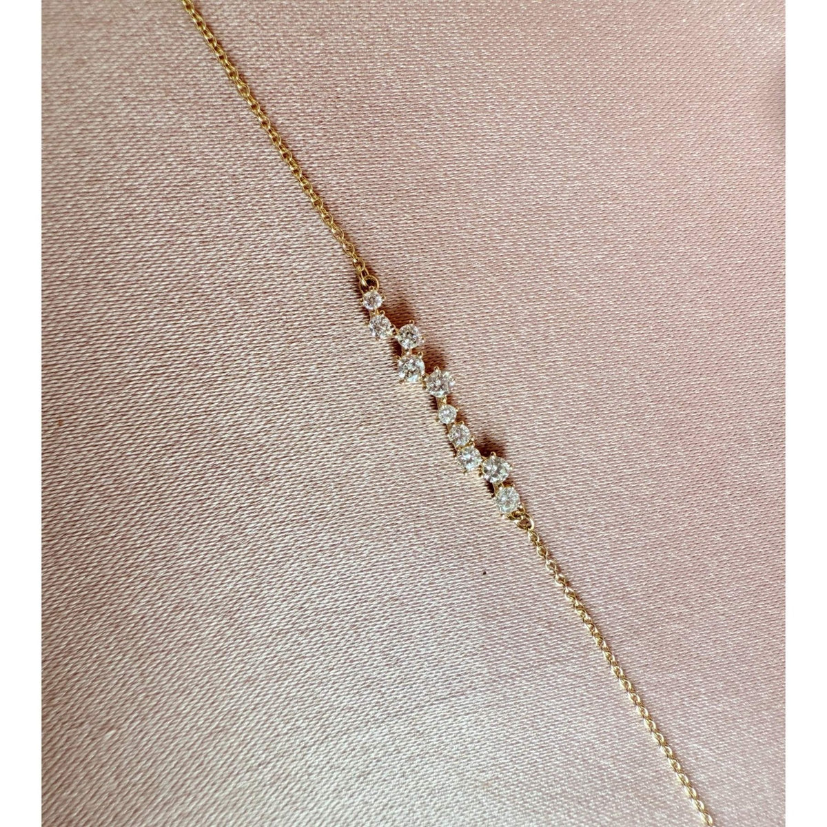 Diamond Bar Bracelet – 14K Yellow Gold, 1/3 CTW Constellation Design - Camille Jewelry
