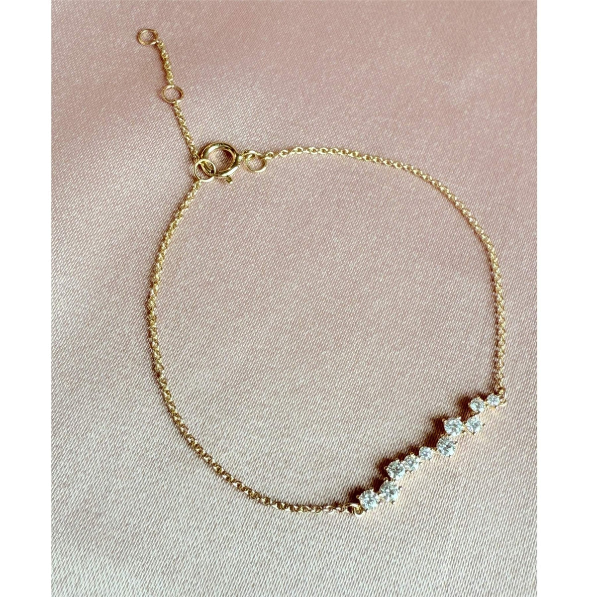 Diamond Bar Bracelet – 14K Yellow Gold, 1/3 CTW Constellation Design - Camille Jewelry