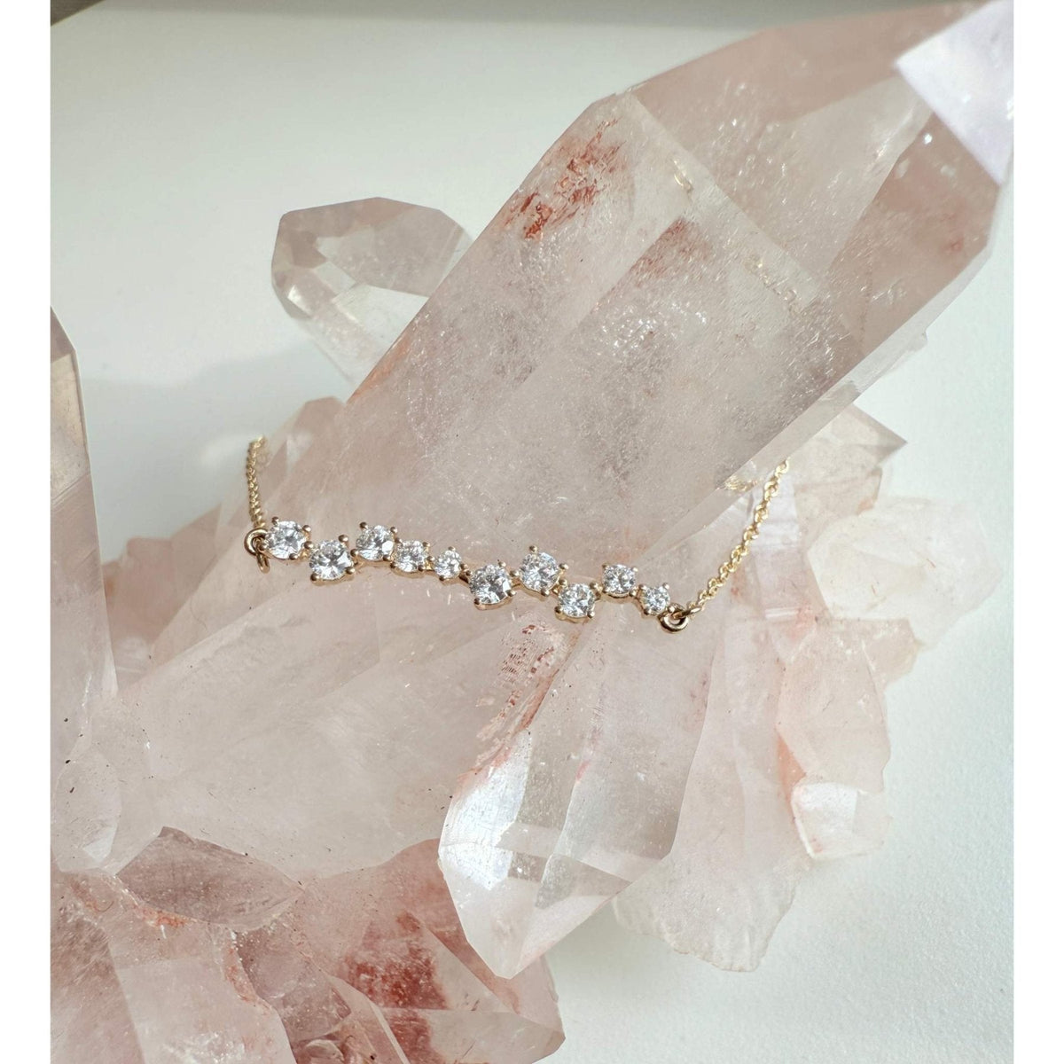 Diamond Bar Bracelet – 14K Yellow Gold, 1/3 CTW Constellation Design - Camille Jewelry