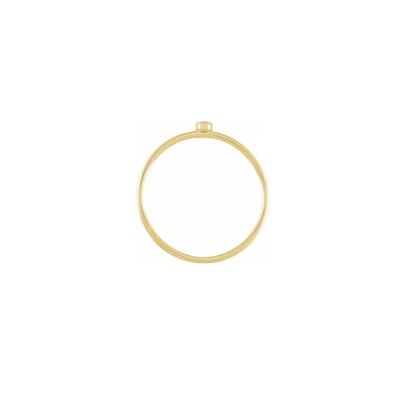 Diamond Bezel Accent Stackable Ring 14K Gold Dainty Band - Camille Jewelry
