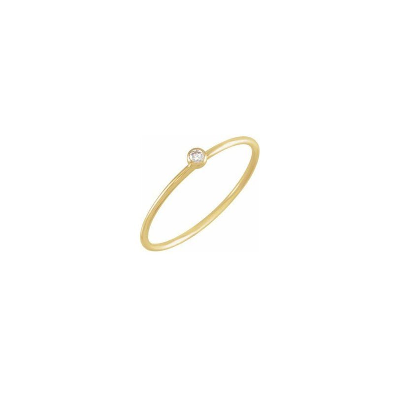 Diamond Bezel Accent Stackable Ring 14K Gold Dainty Band - Camille Jewelry