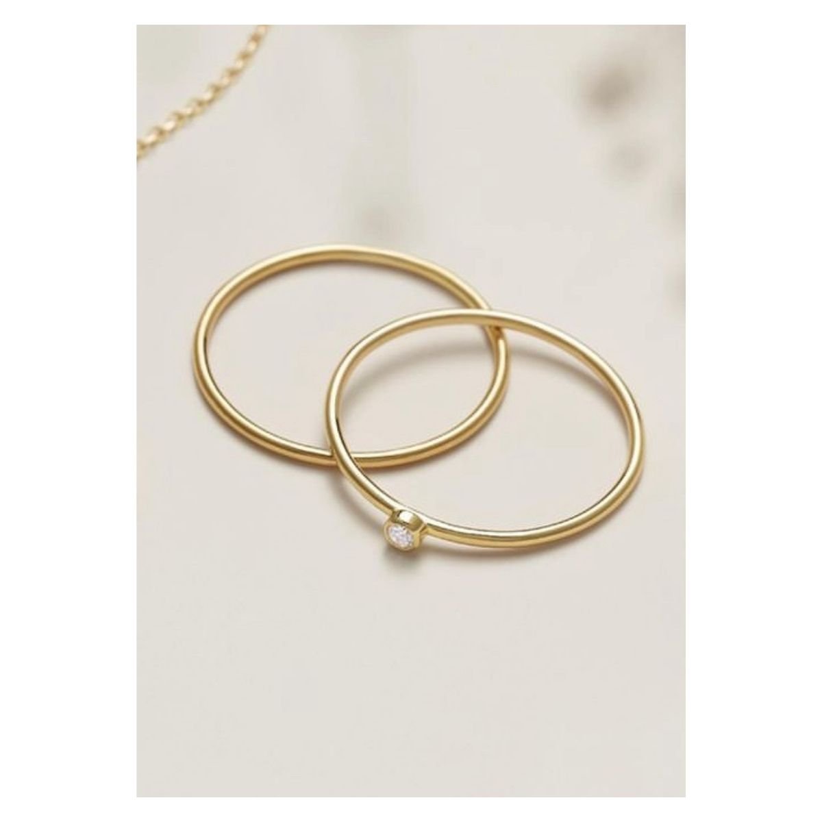 Diamond Bezel Accent Stackable Ring - Camille Jewelry