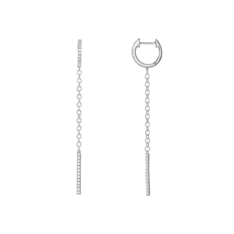 Diamond Chain Hinged Hoop Earrings - Camille Jewelry